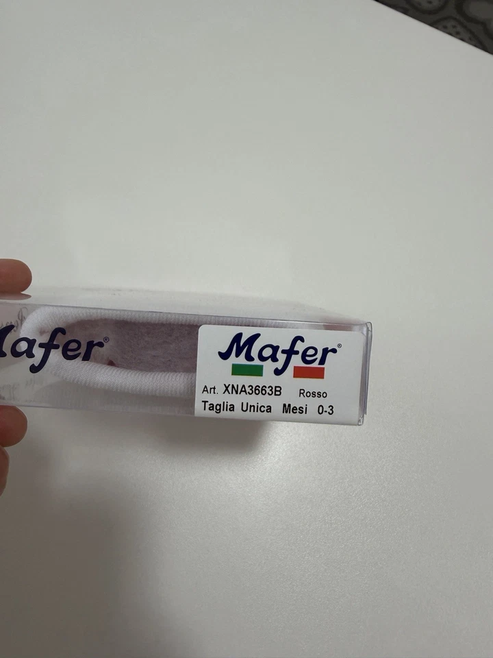 Cappellino Natale neonato Mafer 0-3 mesi rosso con orsetto nuovo con confezione - Immagine 2 di 4