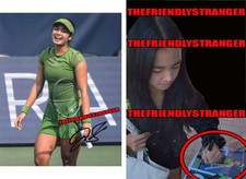 Alex Eala signed "TENNIS CHAMPION" 8x10 Photo EXACT PROOF Sexy US Open COA Rare