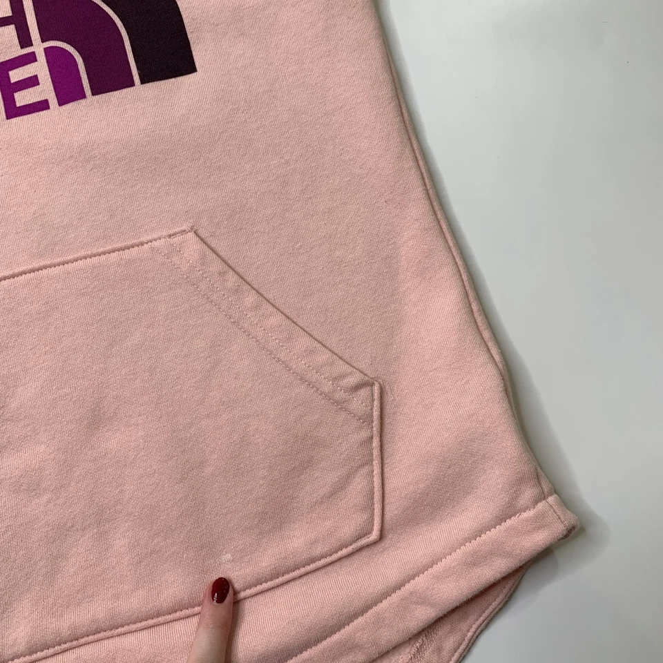 The North Face Hoodie Girls M Medium Pink Dome Fleece Line Pullover Pouch Pocket - Image 4 of 4
