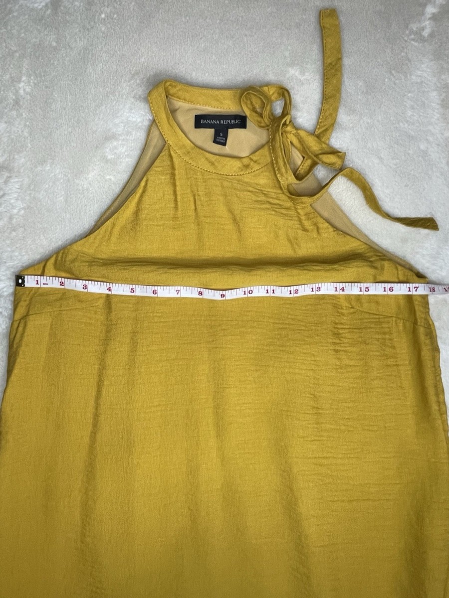 yellow halter dress banana republic Halter Open-Back Maxi Dress