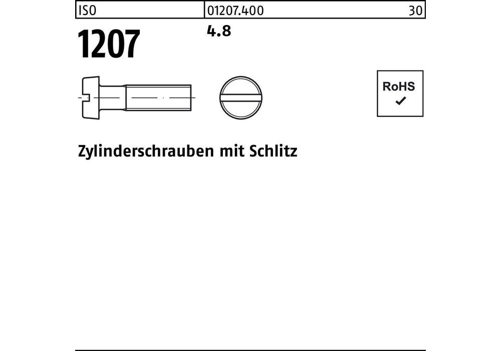 Цилиндершраубе Рейхера ISO 1207 m.Schlitz M 8 x 70 4,8