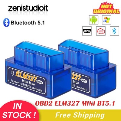 US 2*ELM327 Mini OBD2 OBDII Car Scan Code Reader Adapter Tool for Android / IOS