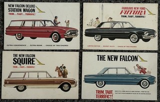 Original 1962 Ford Falcon XL Dealer Advertising Cards x 4 FoMoCo Australia