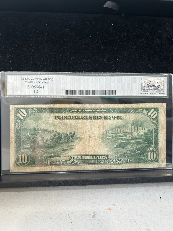 SASA 1914 FRN $10 Red Seal St Louis Fr.899 Legacy F12 - Image 2 of 2