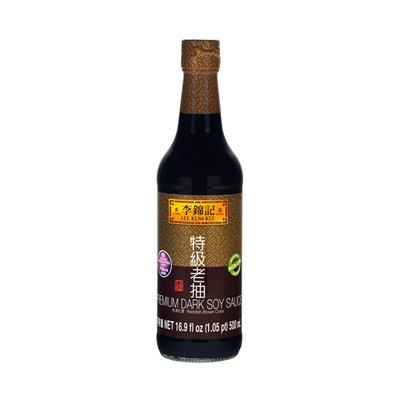 Premium Dark Soy Sauce 16.9 Oz Naturally Brewed Less Salt Perfect For Cooking