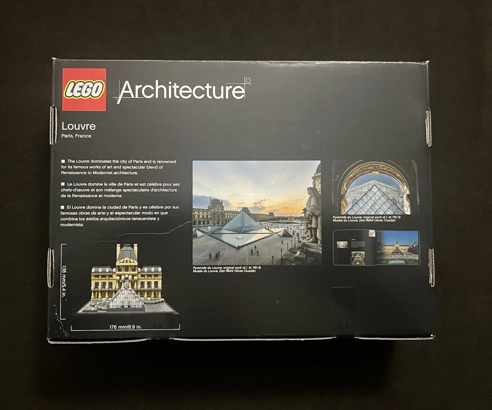 DAMAGED BOX LEGO Architecture Louve 21024 Paris France Landmark Retired - Image 2 of 4