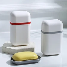 2 Pcs Soap Case for Traveling Container Leak-proof Holder with Lid