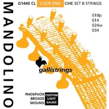 Galli G1430CL MANDOLIN STRINGS, Phosphor Bronze light gauge .010 034. Loop ends