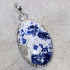 925 Silver Plated Sodalite Pendant 2.1" Gifts For Women New Collection Gift JW
