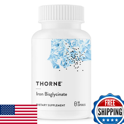 THORNE Iron Bisglycinate 25mg Iron Supplement NSF Gluten-Free 60 Servings