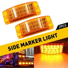 2x Amber 21-LED Side Marker Lights Truck Trailer Clearance Light Waterproof 6"