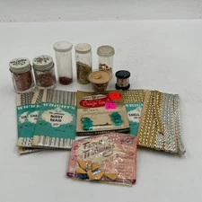 Vintage 1960s 1970s Craft Glitter Lot Craft House Aluminum Middy Braid NEW NOS