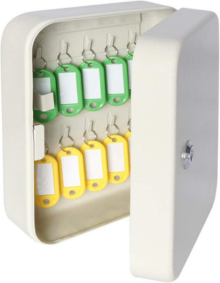20 Key Storage Lock Box with Key Lock, Wall Mount Metal Security Key Cabinet for