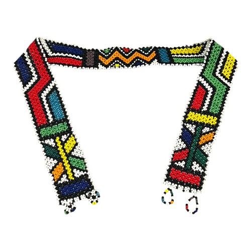 Vintage Handcrafted African Zulu Beaded 30” Belt Tribal Ethnic Boho - Picture 5 of 9