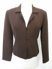 Maria Pinto Designer Brown 100 % Silk Jacket Size 4