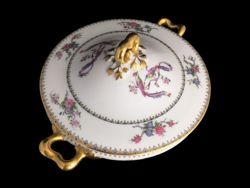 Limoges Elite Works Porzellan ""Paradiesvogel"" bedeckt runde Serviergeschirrschale - Bild 2 von 9