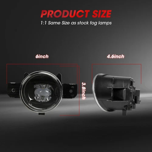 Fog Lights For 07-18 Nissan Altima / 07-14 Maxima/ 04-19 Sentra With Led Bulbs - Picture 10 of 10