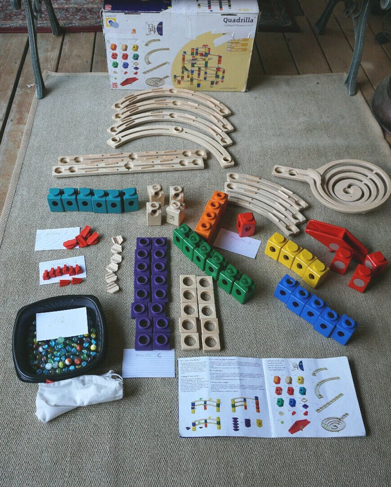 Juego de rieles y torcidos de mármol Hape Quadrilla piezas faltantes COMO ESTÁ Foto 2 de 4