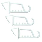 3 PACK Strong Thick White Plastic Overdoor Over Door Towel Clothes Hanger Hooks