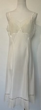 Vintage 50  s Barbizon Rhapsody Dacron Nylon Lace Art Deco Style White Slip Sz 16