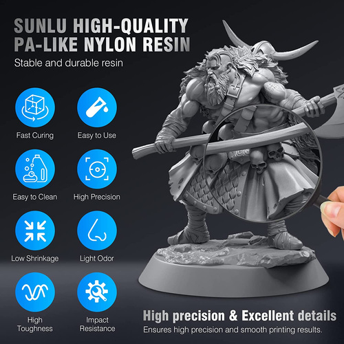 SUNLU 3D-Drucker Nylon-Like Harz.Hohe Zähigkeit Qualität 3D Druckharz dunkelgrau - Bild 5 von 9