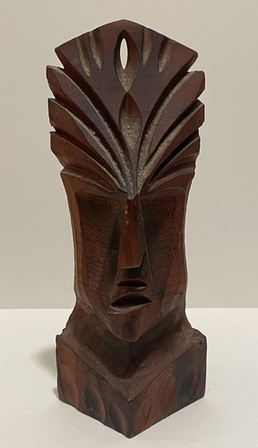 Hand Carved Wooden Tiki God Statue Polynesian Vintage Pacific Primitive Hawaiian