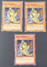 Yugioh TCG - 3x D.D. Survivor - SDDE-EN014 - Light Play - LP - Common - 2008