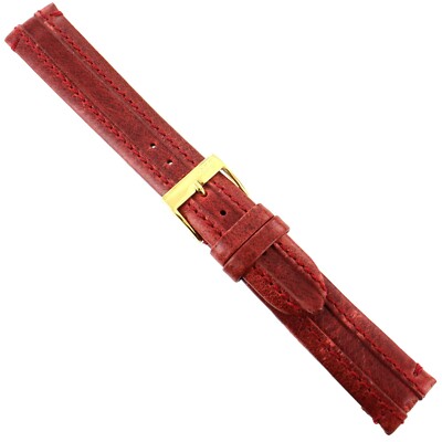 時計 18mm MORELLATO Crocodile Watch Straps-1. 18mm Morellato Black Genuine Crocodile Padded Stitched Men