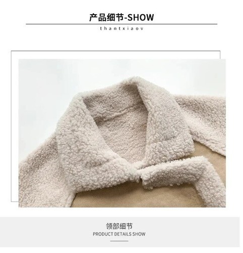 2023 Winter Sheep Wool Coat Women Thick Warm Long Sleeve Zipper Pocket Jacket - Bild 16 von 26