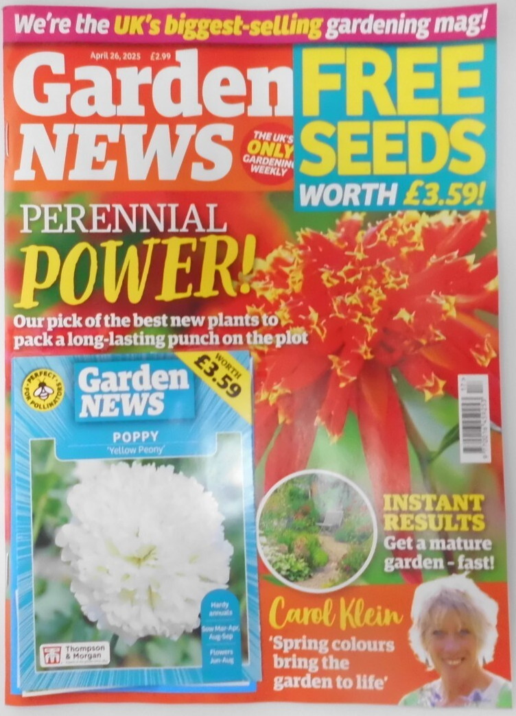 Garden News magazine 26th April 2025 Perennial Power! + 1pack seeds