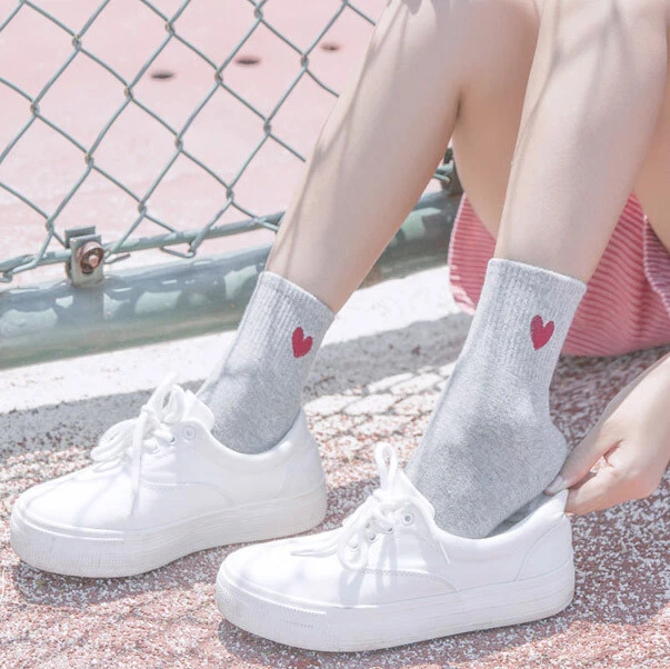 Lote de 5 pares de calcetines de algodón para mujer 100 lindos para niñas negros/blancos/grises/rosa  Foto 4 de 4