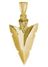 New 14k Yellow Gold Arrowhead Pendant
