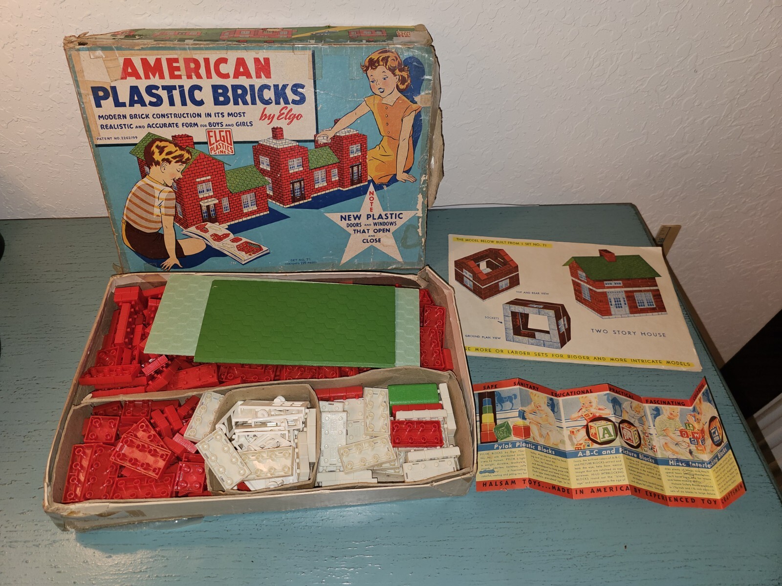 Vintage American Plastic Bricks By Elgo Set No. 71 W/Box & Inserts | eBay