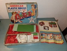 Vintage American Plastic Bricks By Elgo Set No. 71 W/Box & Inserts