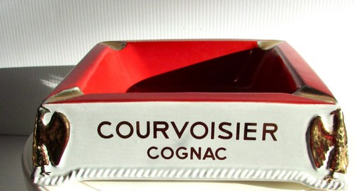 SUPERB PUBLICITY COURVOISIER COGNAC LOGO FAIENCE D' ART CIGAR ASHTRAY FRANCE - Picture 5 of 8