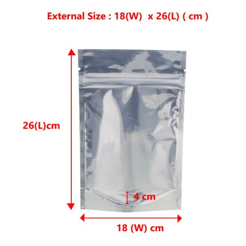 Clear Aluminium Foil Mylar Stand Up Retail Bags Zip Lock Pouches Pouch Packaging - Picture 18 of 20