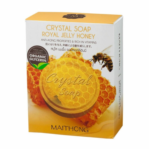 Organic Crystal Glycerin Soap With Royal Jelly Honey, Anti-Aging Properties & Rich In Vitamins, 70G (8855913002946)