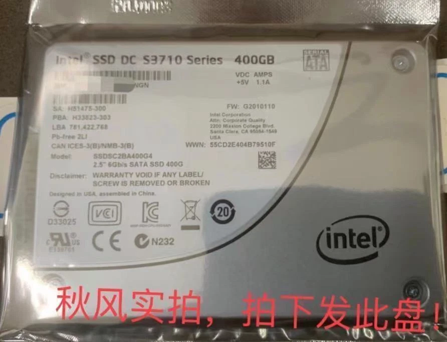 Intel DC S3710 Series 400GB SSD MLC 2.5" SATA SSDSC2BA400G4 Solid State Drive - image 1 of 1