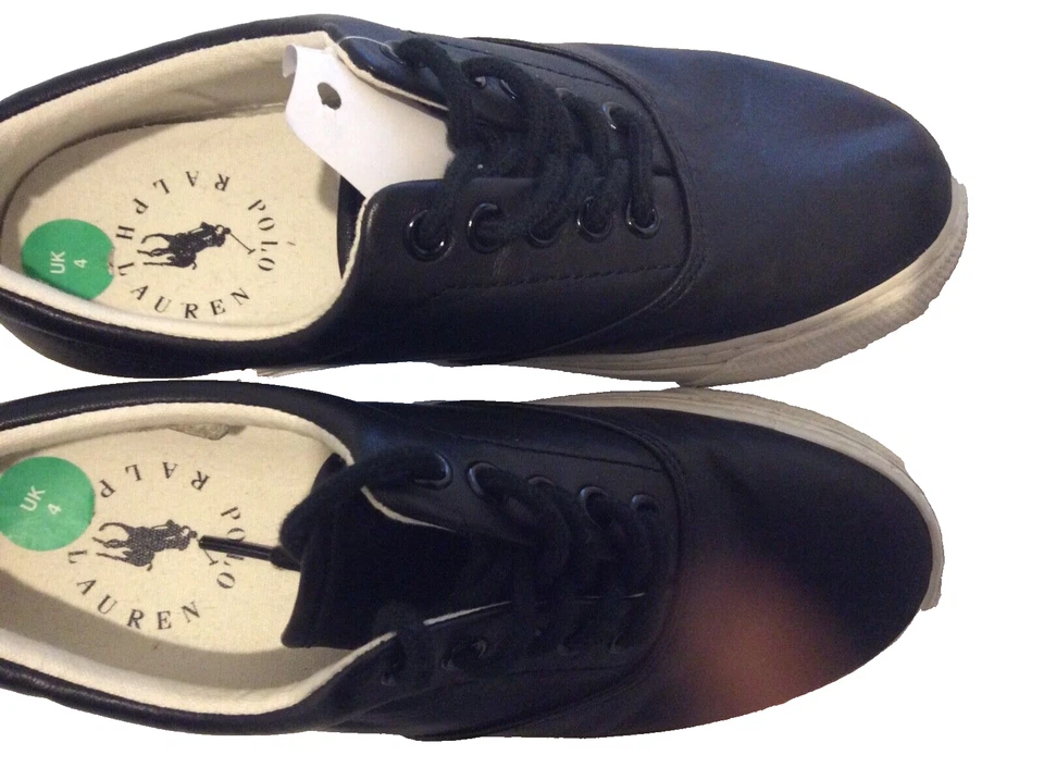 Polo Ralph Lauren Trainers Children BRYN 13297  Size 4 Girls Boys Black Leather - Image 4 of 4