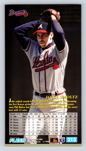 JOHN SMOLTZ 1994 EXTRA BASES BRAVES - Picture 2 of 2