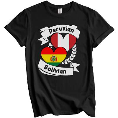 Peruvian Bolivian Heart Flags Peru Bolivia T-Shirt