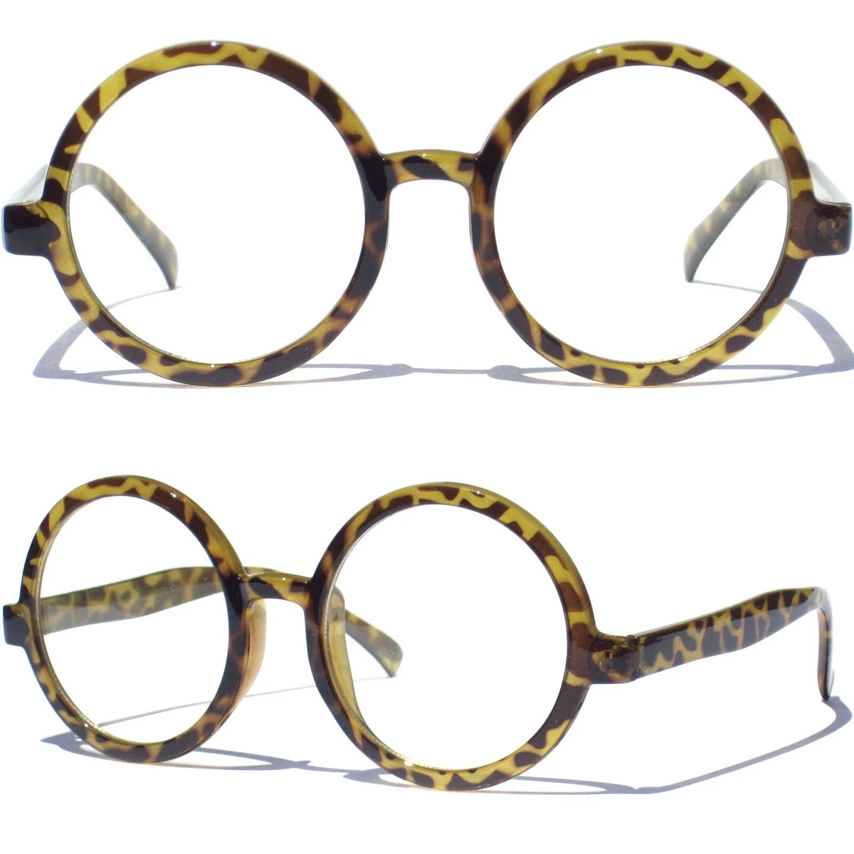 ROUND OVERSIZE CLEAR LENS GLASSES Retro Big Hipster Nerd Style