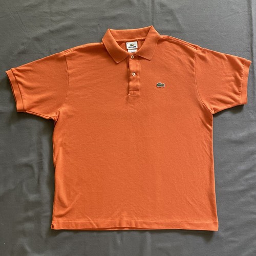 Lacoste Polo Shirt Adult Mens Size 6 Orange Crocodile Short Sleeve Casual