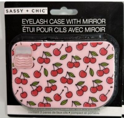 SASSY+CHIC  Cherries  Travel Eyelash Case w/Mirror - NIB & Free Lashes !