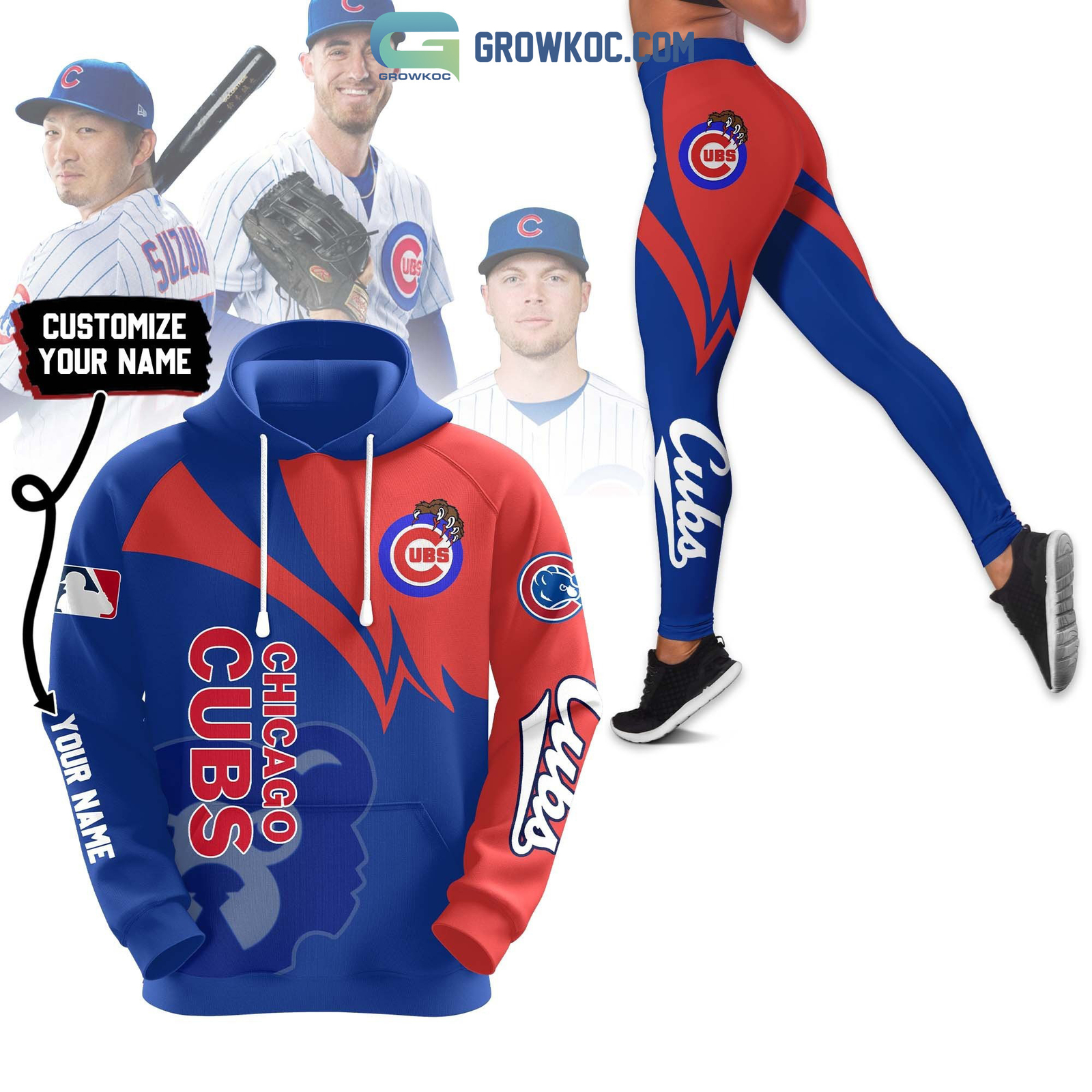 Personalized Chicago Cubs Hoodie Leggings Set