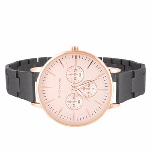 women's watch with black metal band