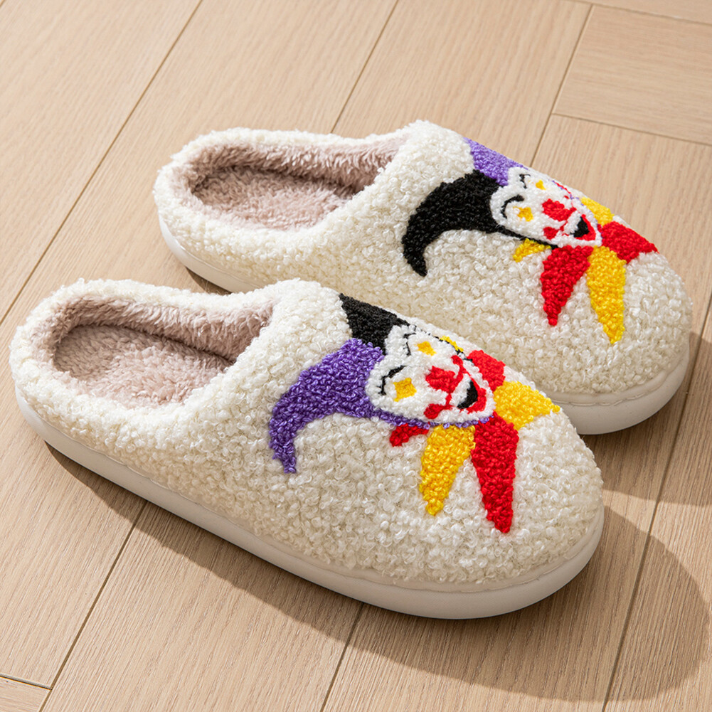 APL Halloween Clown Peluche Pantofole Slip on Casa Scarpe Antiscivolo per Camera da Letto Interno