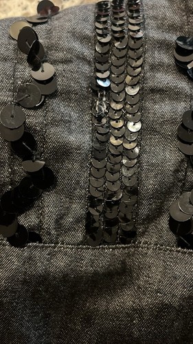 Vintage Howard Wolf Dallas Denim Sequin Bomber Jacket - Picture 9 of 9
