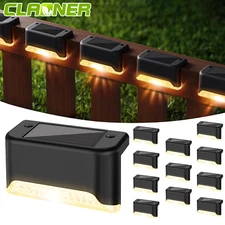 4/8/12Pack Solar Deck Lights Outdoor Waterproof LED Steps Lamps for Stairs Fence