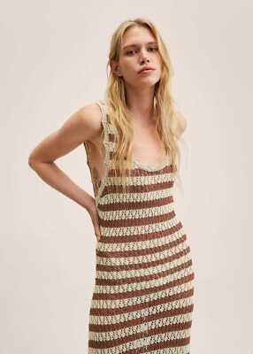 Women's V-neck Sleeveless Vest Striped Knit Dress | eBay